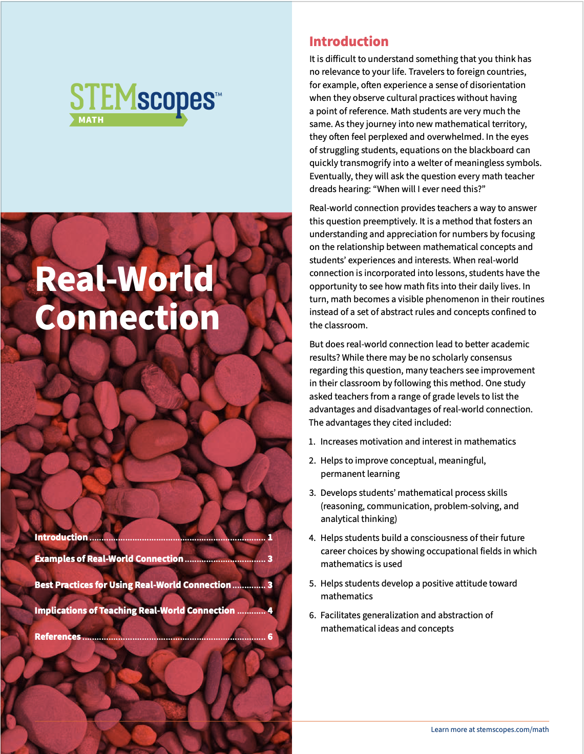 Bringing Real World Connections Into Math Instruction Bringing Real World Connections Into Math Instruction